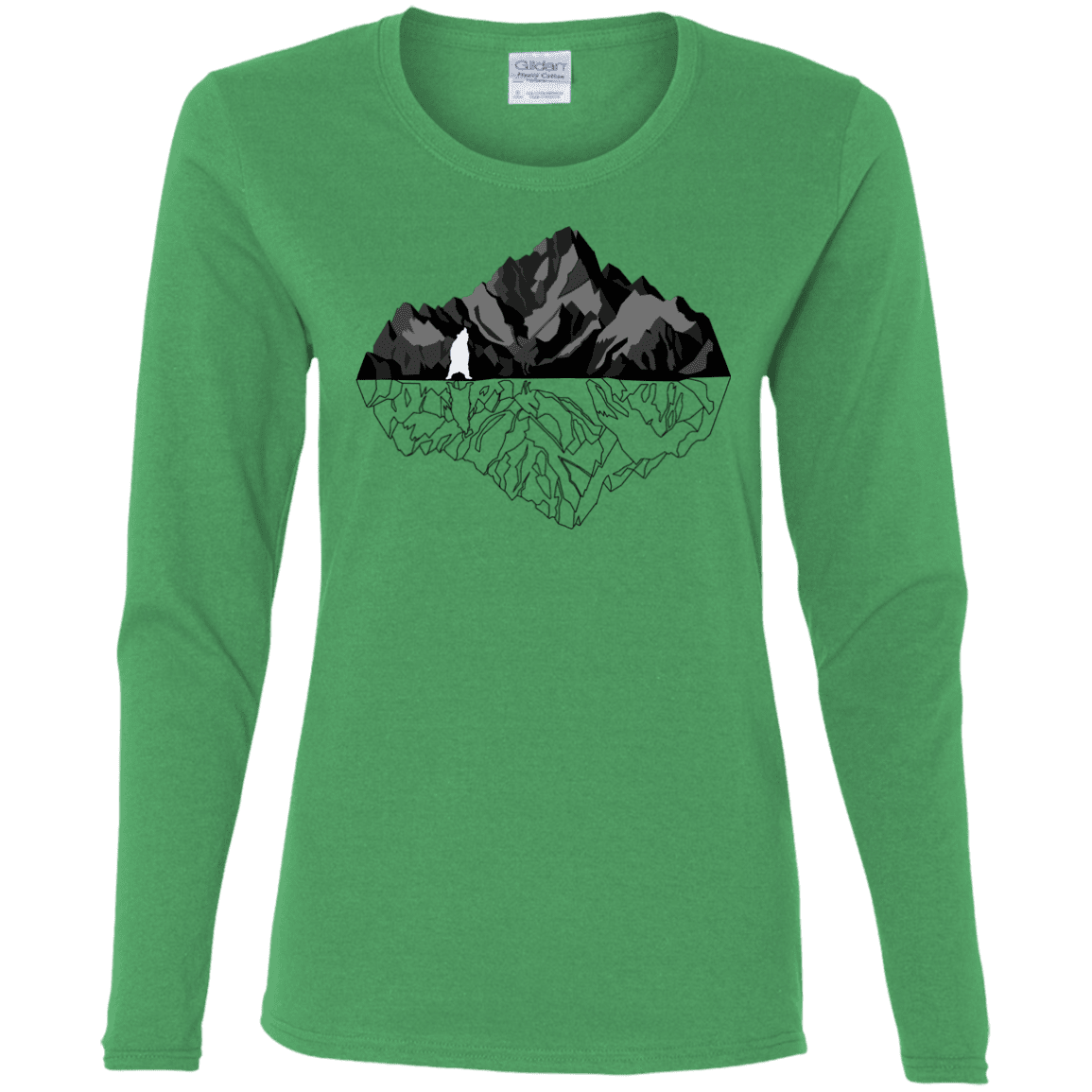 T-Shirts Irish Green / S Bear Reflection Women's Long Sleeve T-Shirt