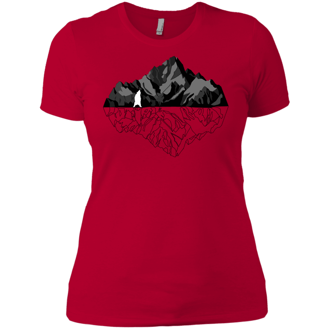T-Shirts Red / X-Small Bear Reflection Women's Premium T-Shirt