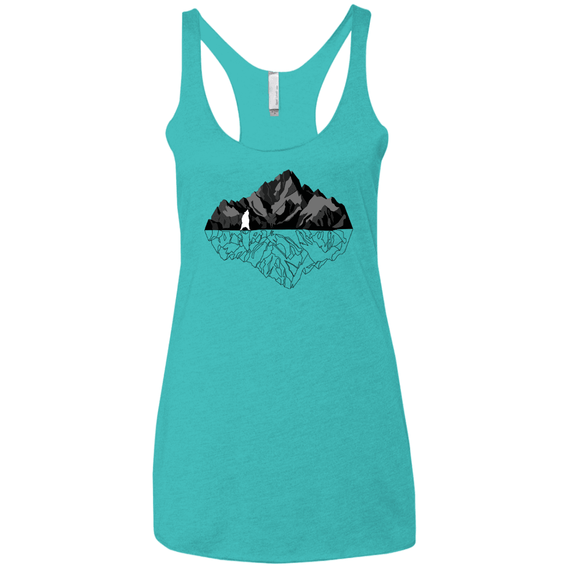 T-Shirts Tahiti Blue / X-Small Bear Reflection Women's Triblend Racerback Tank