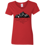 T-Shirts Red / S Bear Reflection Women's V-Neck T-Shirt