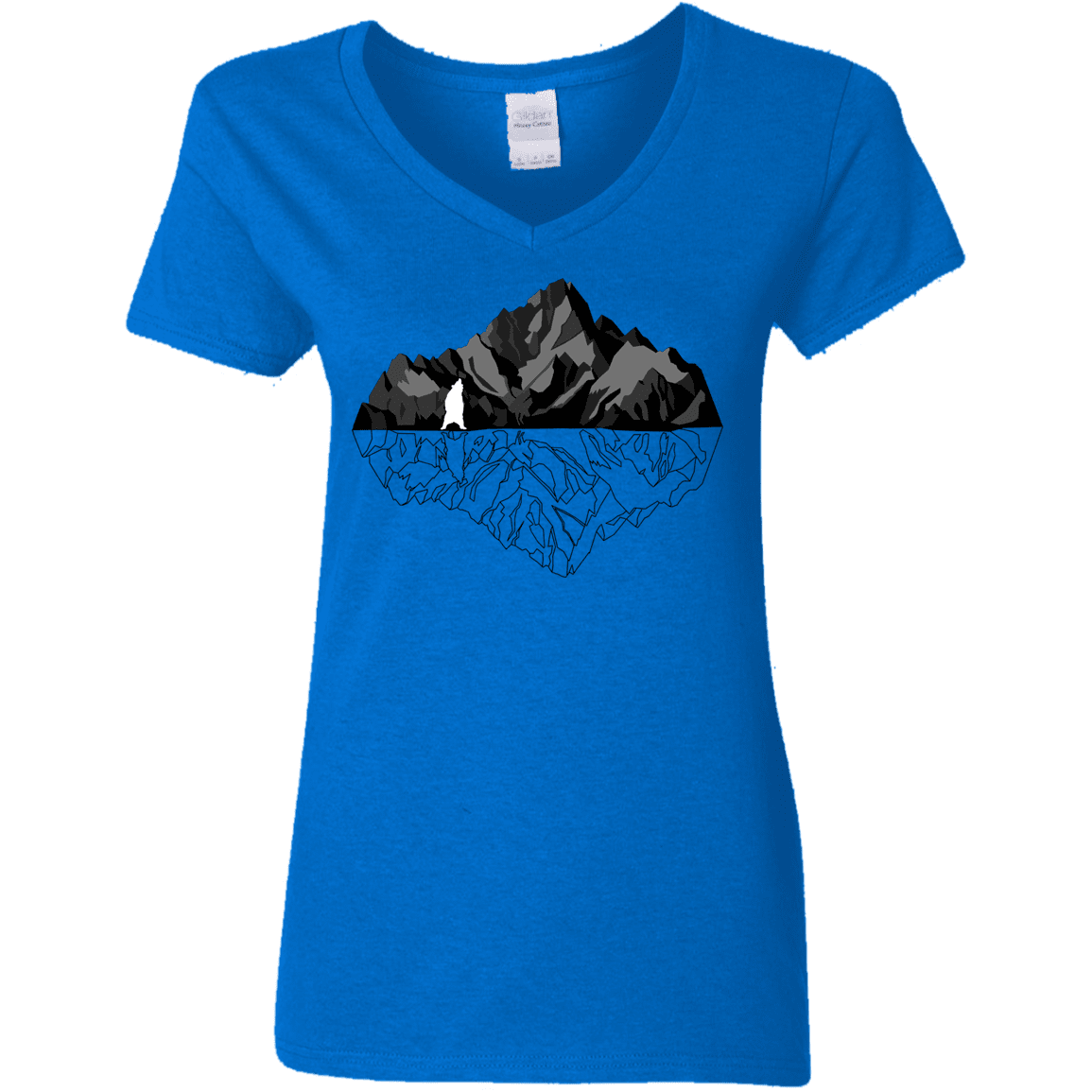 T-Shirts Royal / S Bear Reflection Women's V-Neck T-Shirt