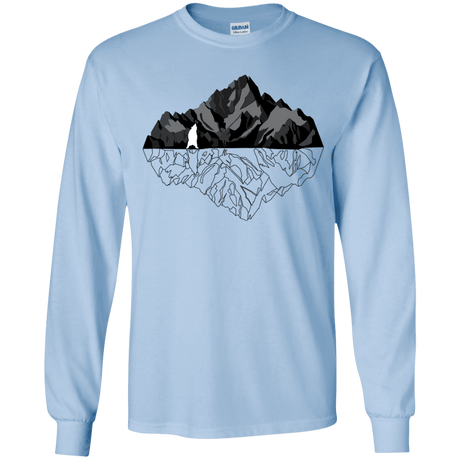 T-Shirts Light Blue / YS Bear Reflection Youth Long Sleeve T-Shirt