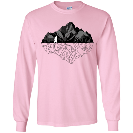 T-Shirts Light Pink / YS Bear Reflection Youth Long Sleeve T-Shirt