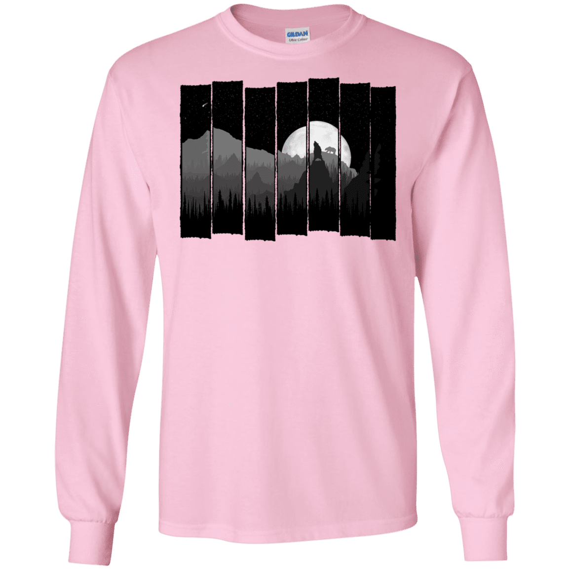 T-Shirts Light Pink / S Bear Slats Men's Long Sleeve T-Shirt