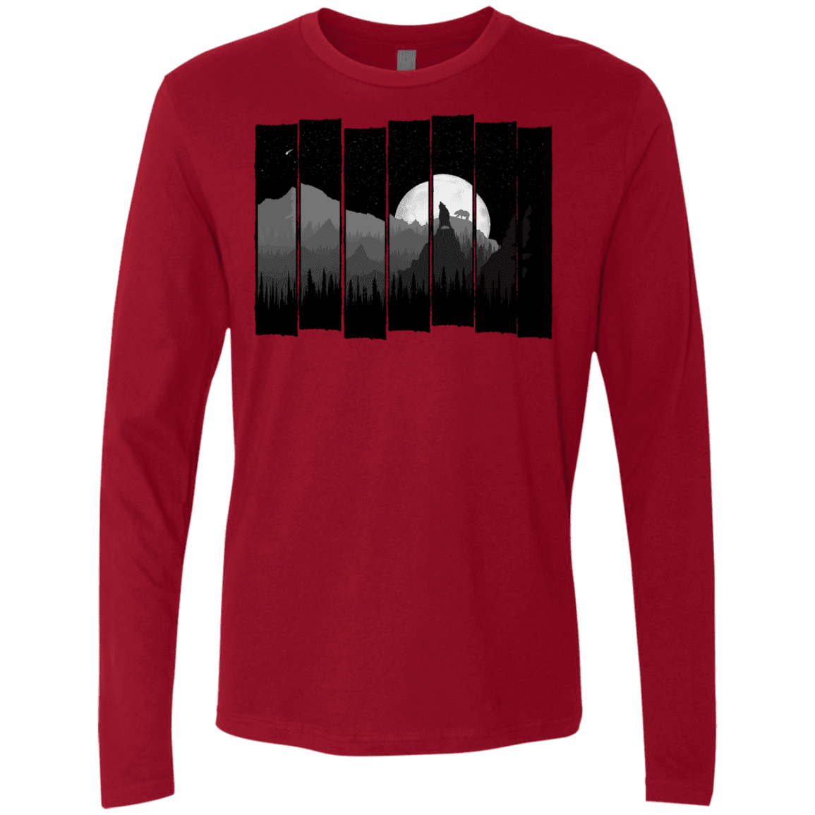 T-Shirts Cardinal / S Bear Slats Men's Premium Long Sleeve