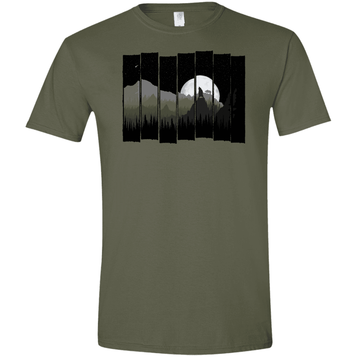 T-Shirts Military Green / S Bear Slats Men's Semi-Fitted Softstyle
