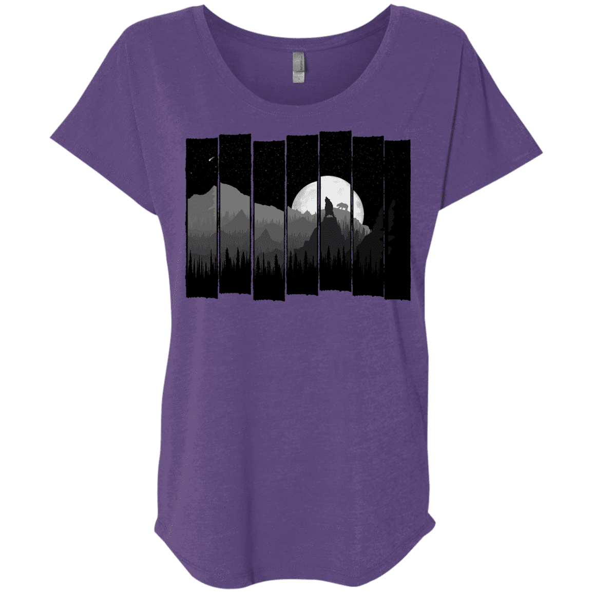 T-Shirts Purple Rush / X-Small Bear Slats Triblend Dolman Sleeve