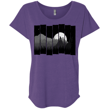 T-Shirts Purple Rush / X-Small Bear Slats Triblend Dolman Sleeve