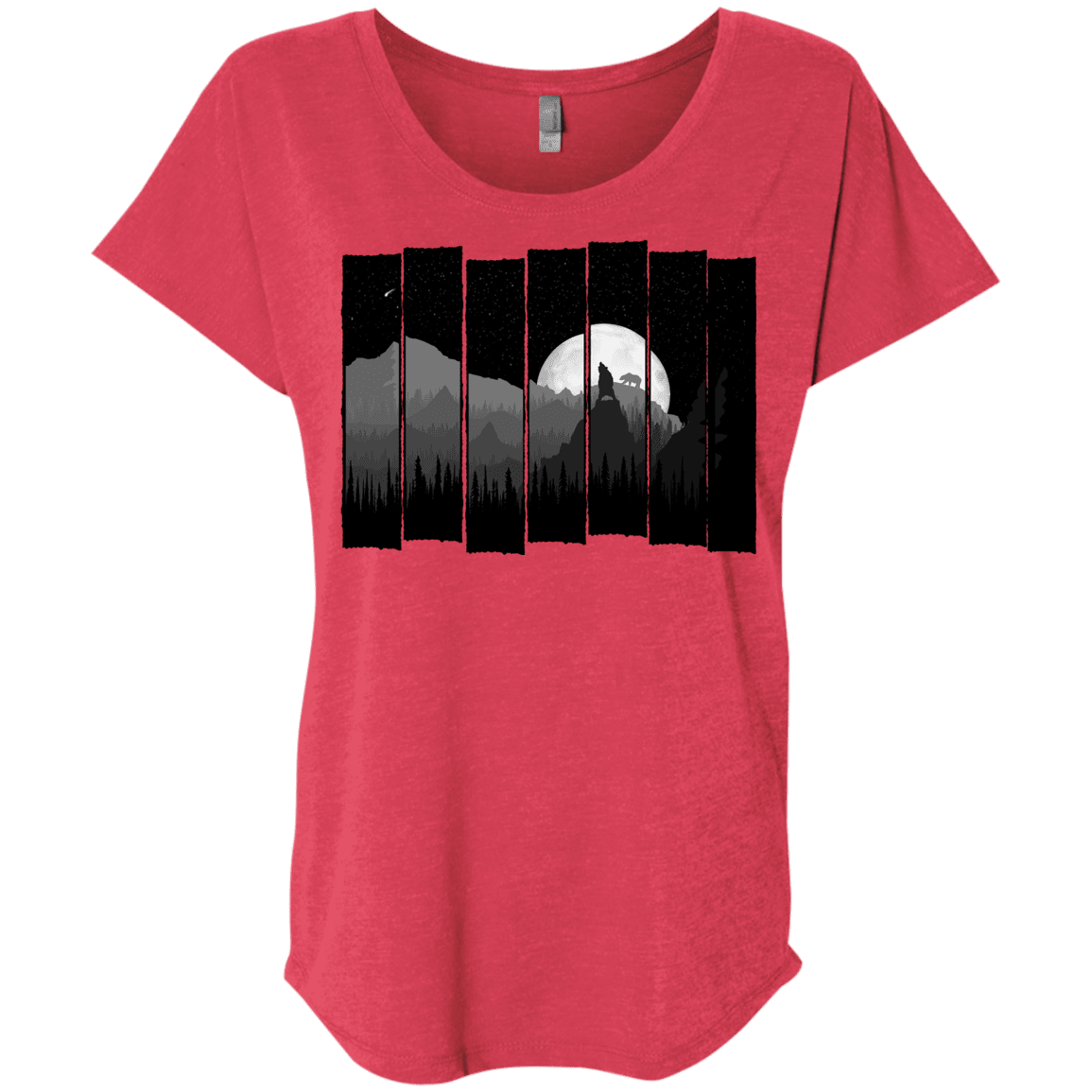 T-Shirts Vintage Red / X-Small Bear Slats Triblend Dolman Sleeve