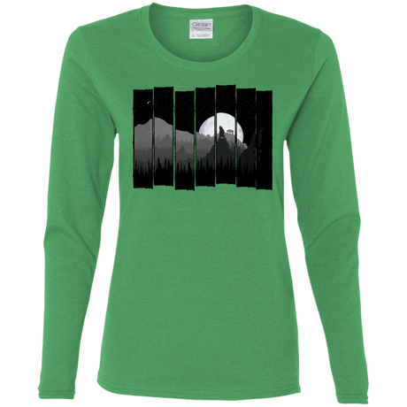 T-Shirts Irish Green / S Bear Slats Women's Long Sleeve T-Shirt
