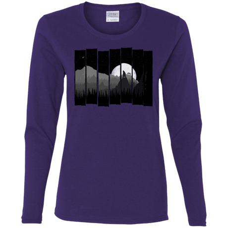 T-Shirts Purple / S Bear Slats Women's Long Sleeve T-Shirt
