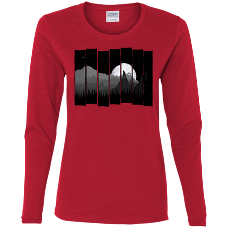 T-Shirts Red / S Bear Slats Women's Long Sleeve T-Shirt