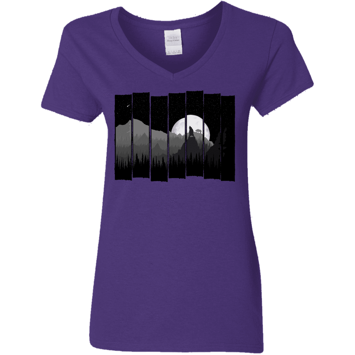 T-Shirts Purple / S Bear Slats Women's V-Neck T-Shirt