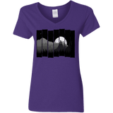 T-Shirts Purple / S Bear Slats Women's V-Neck T-Shirt