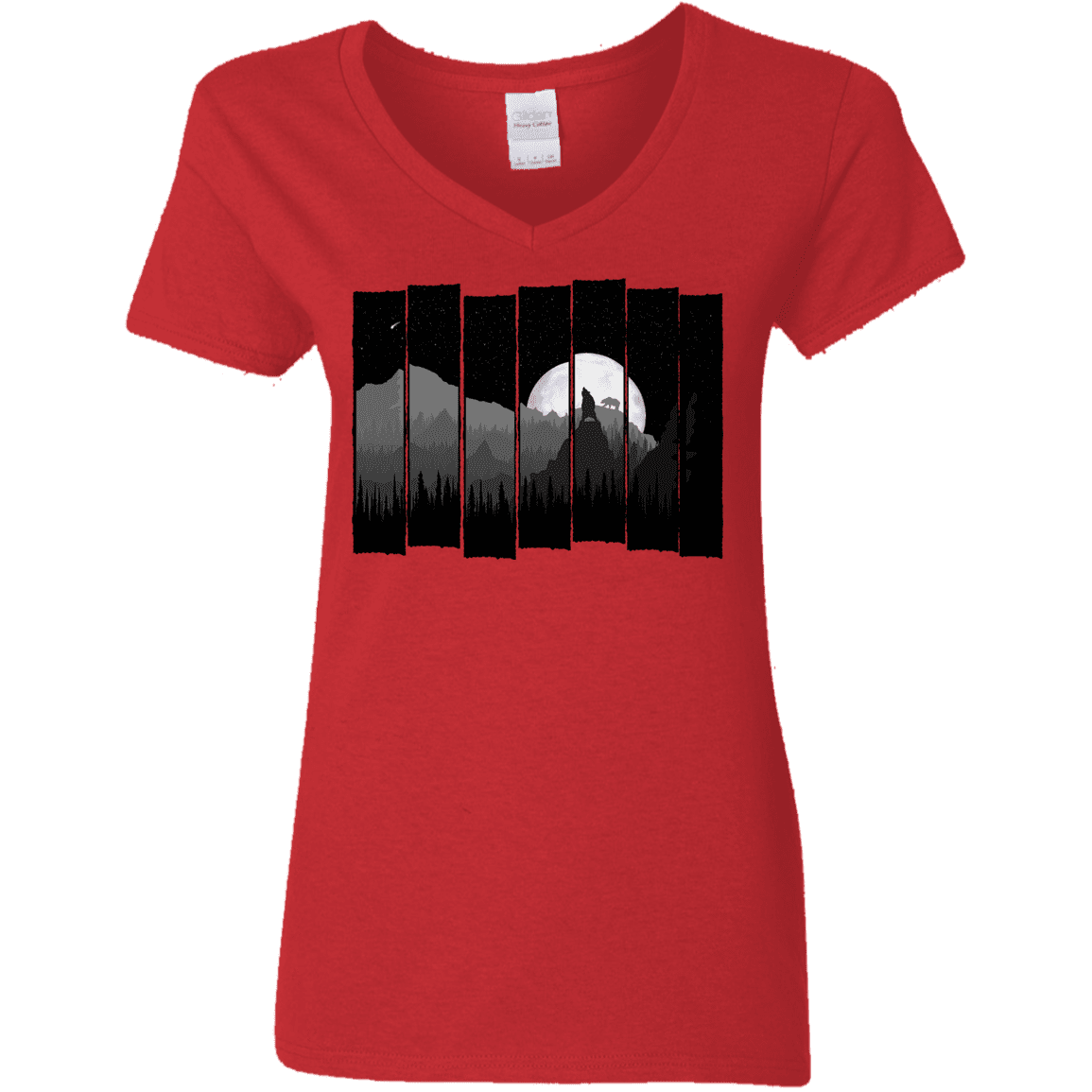 T-Shirts Red / S Bear Slats Women's V-Neck T-Shirt