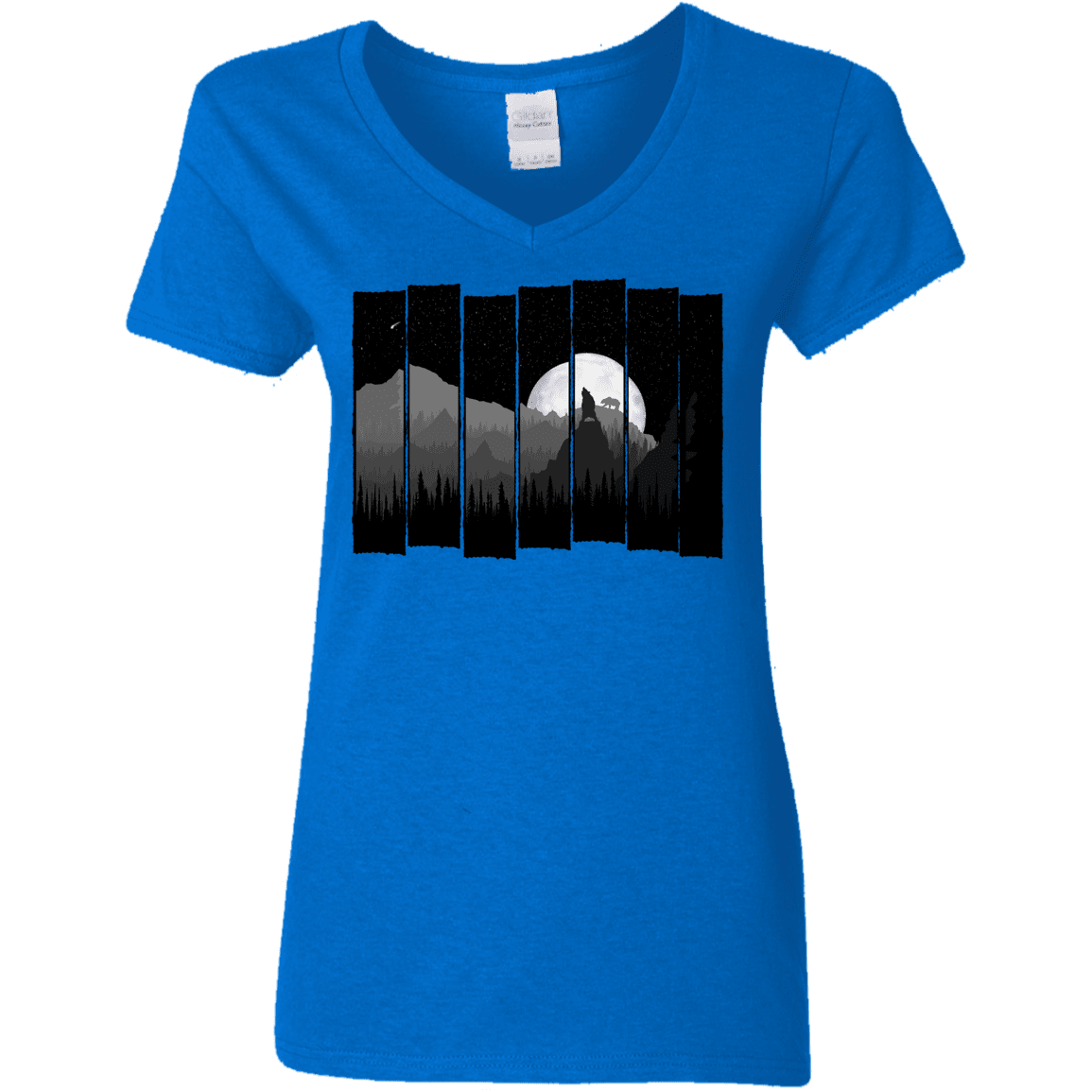 T-Shirts Royal / S Bear Slats Women's V-Neck T-Shirt