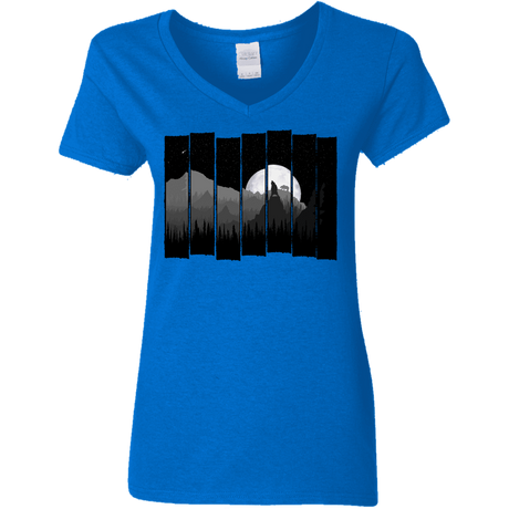 T-Shirts Royal / S Bear Slats Women's V-Neck T-Shirt