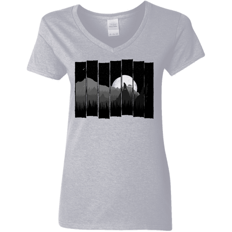 T-Shirts Sport Grey / S Bear Slats Women's V-Neck T-Shirt