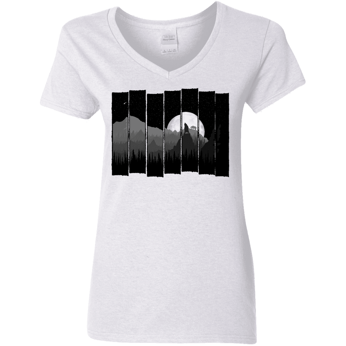 T-Shirts White / S Bear Slats Women's V-Neck T-Shirt