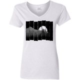 T-Shirts White / S Bear Slats Women's V-Neck T-Shirt