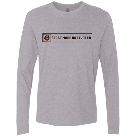 T-Shirts Heather Grey / Small Beast Mode Activated Men's Premium Long Sleeve