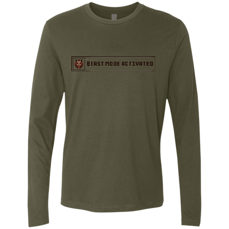 T-Shirts Military Green / Small Beast Mode Activated Men's Premium Long Sleeve