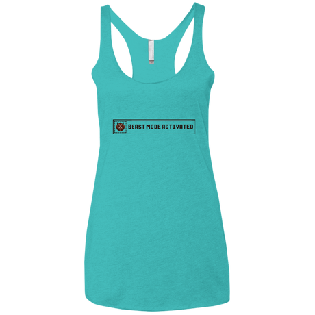 T-Shirts Tahiti Blue / X-Small Beast Mode Activated Women's Triblend Racerback Tank