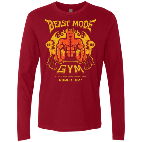 T-Shirts Cardinal / Small Beast Mode Gym Men's Premium Long Sleeve