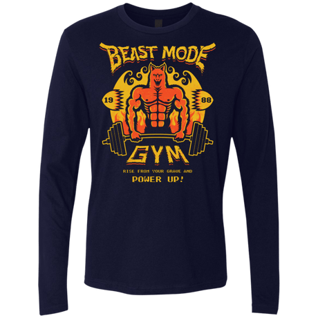 T-Shirts Midnight Navy / Small Beast Mode Gym Men's Premium Long Sleeve