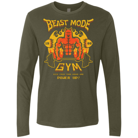 T-Shirts Military Green / Small Beast Mode Gym Men's Premium Long Sleeve