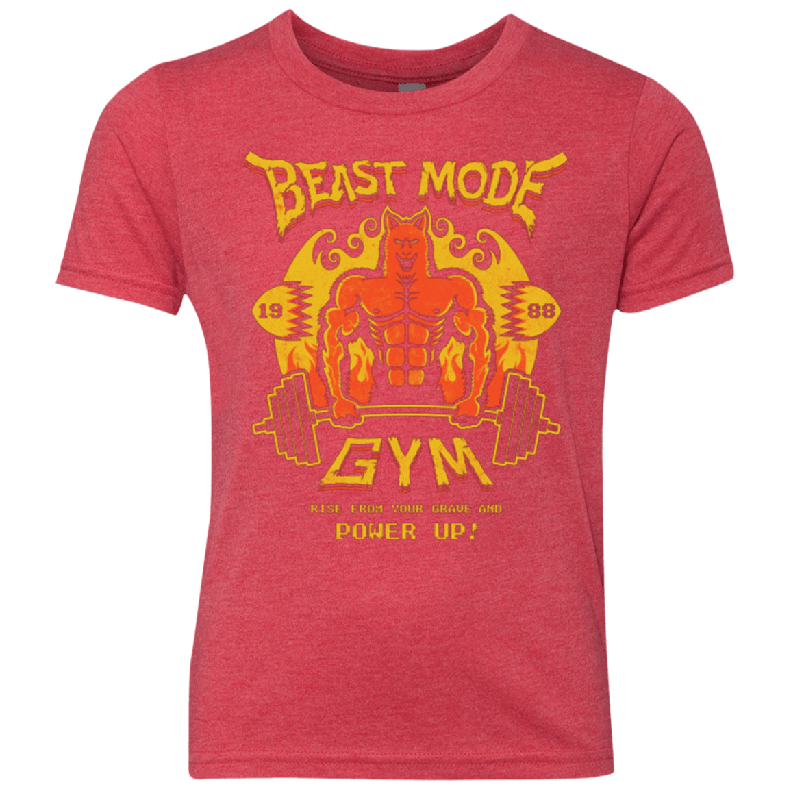 T-Shirts Vintage Red / YXS Beast Mode Gym Youth Triblend T-Shirt