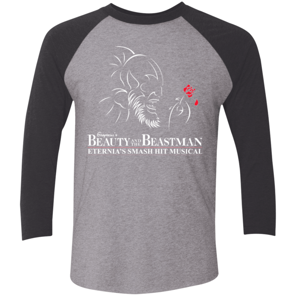 T-Shirts Premium Heather/ Vintage Black / X-Small Beauty and the Beastman Men's Triblend 3/4 Sleeve