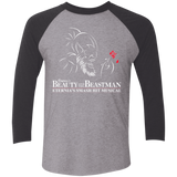 T-Shirts Premium Heather/ Vintage Black / X-Small Beauty and the Beastman Men's Triblend 3/4 Sleeve