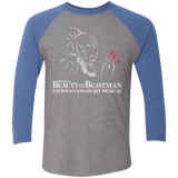 T-Shirts Premium Heather/ Vintage Royal / X-Small Beauty and the Beastman Men's Triblend 3/4 Sleeve