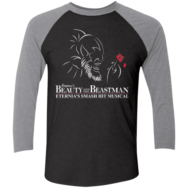 T-Shirts Vintage Black/Premium Heather / X-Small Beauty and the Beastman Men's Triblend 3/4 Sleeve