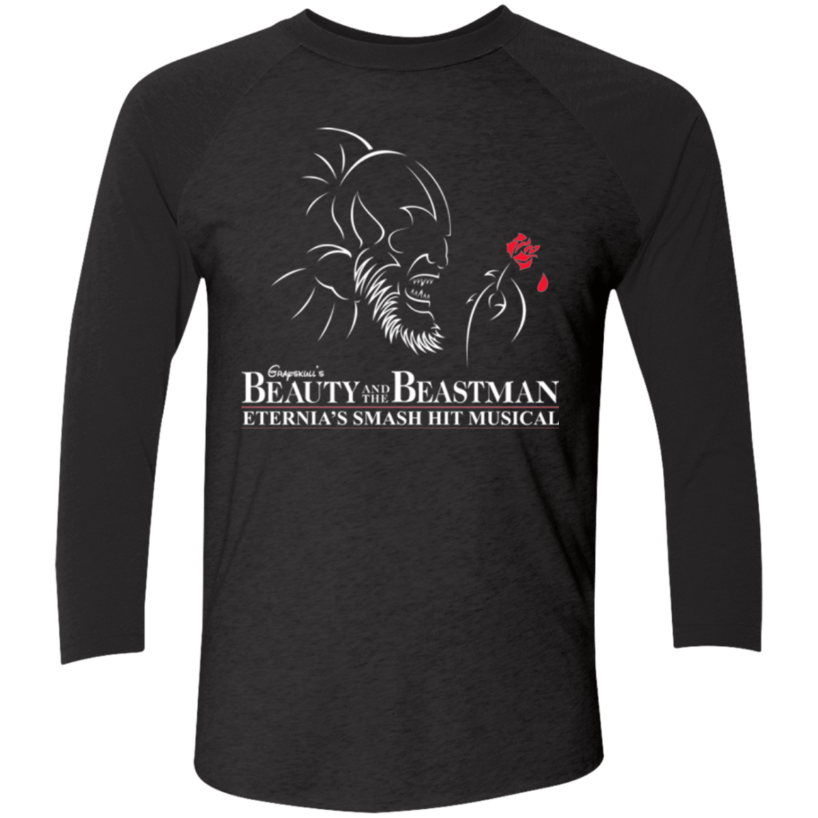 T-Shirts Vintage Black/Vintage Black / X-Small Beauty and the Beastman Men's Triblend 3/4 Sleeve
