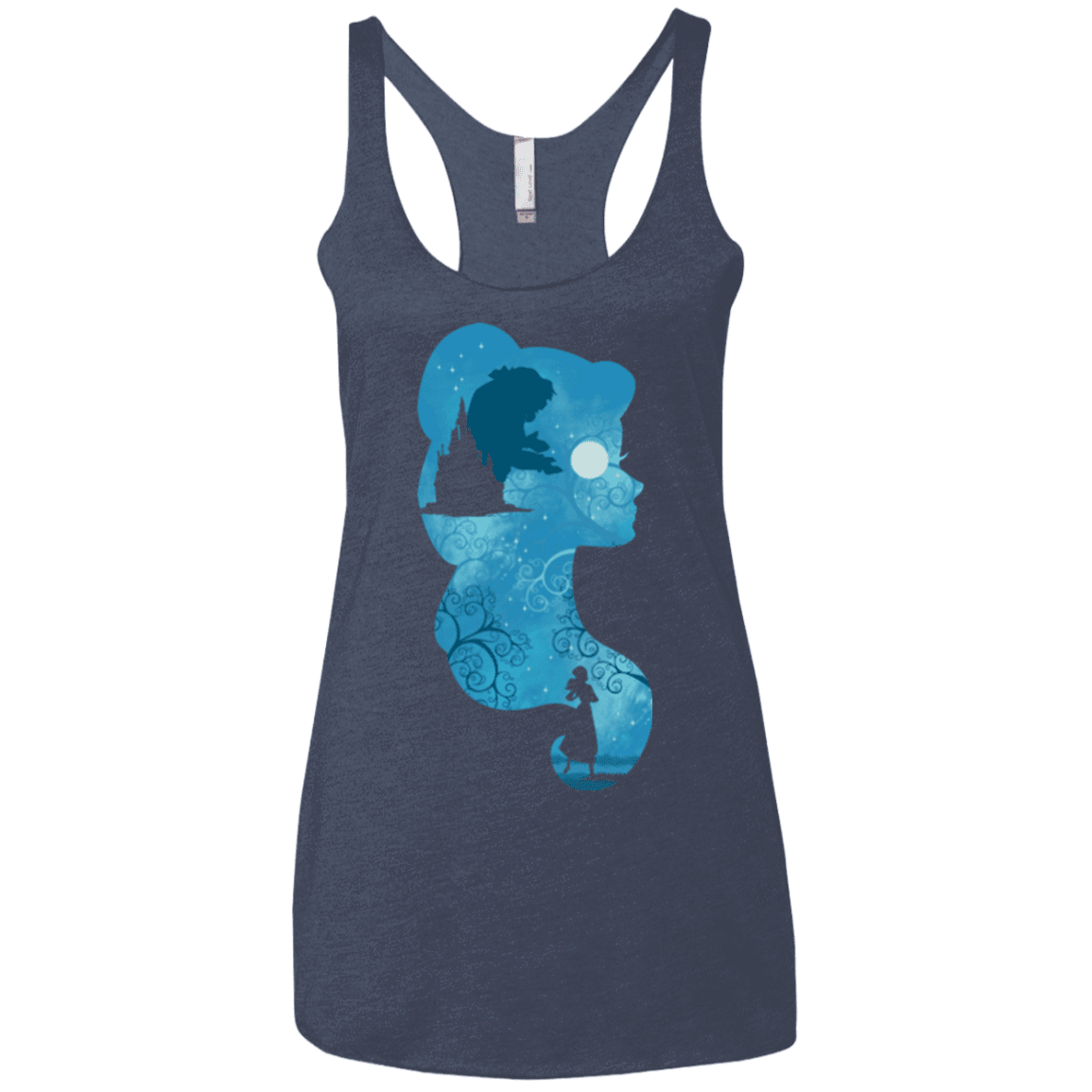 T-Shirts Vintage Navy / X-Small Beauty Portrait Women's Triblend Racerback Tank