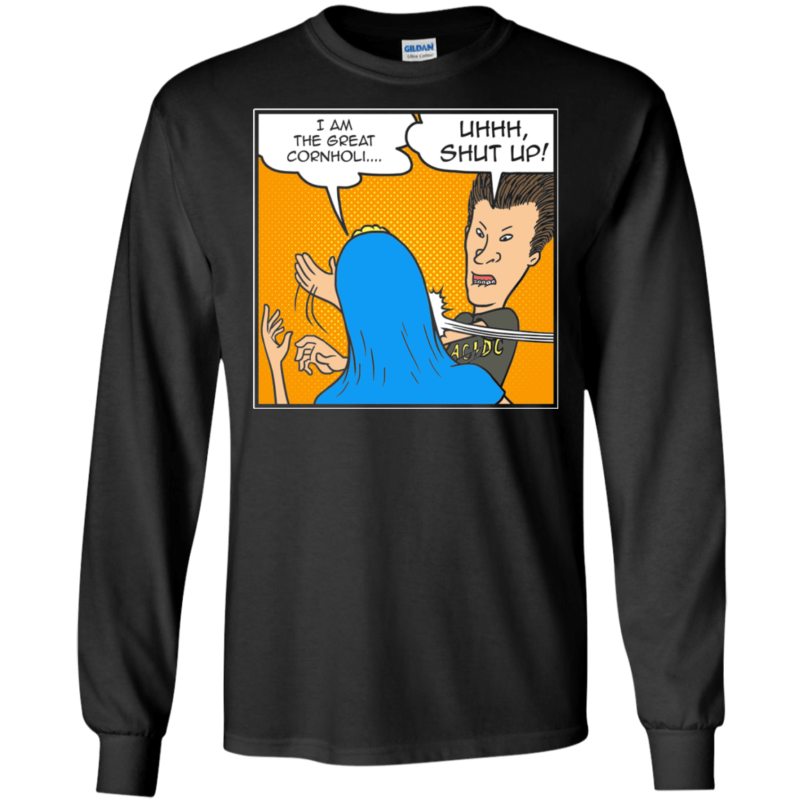 T-Shirts Black / S Beavis Butthead Slap Men's Long Sleeve T-Shirt