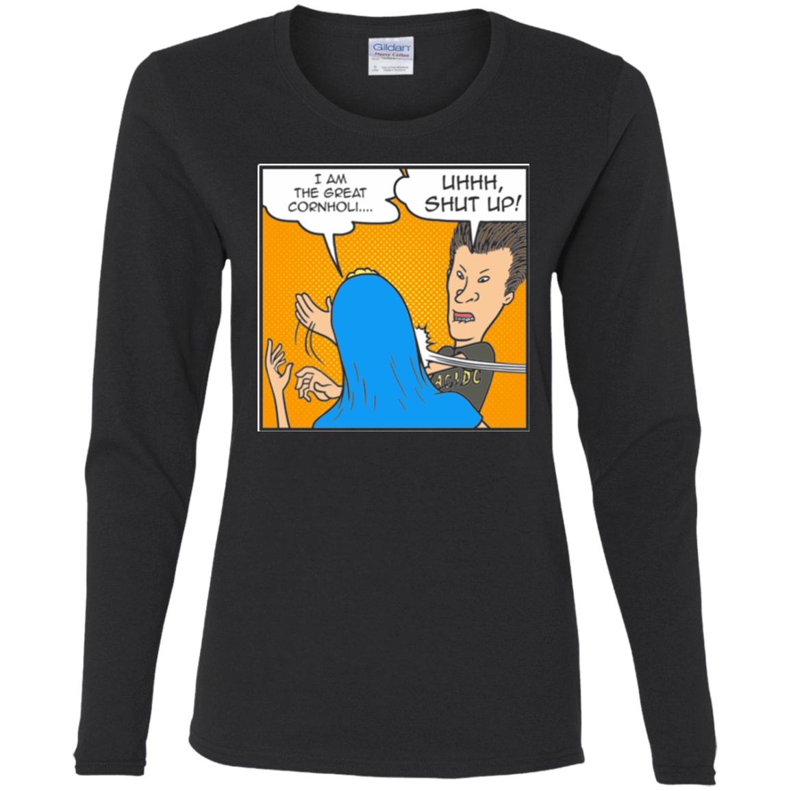 T-Shirts Black / S Beavis Butthead Slap Women's Long Sleeve T-Shirt
