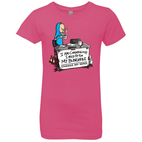 T-Shirts Hot Pink / YXS Beavis Change My Mind Girls Premium T-Shirt
