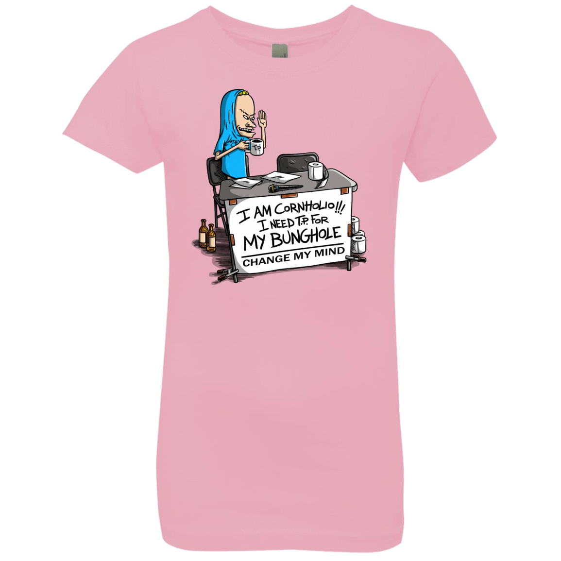 T-Shirts Light Pink / YXS Beavis Change My Mind Girls Premium T-Shirt