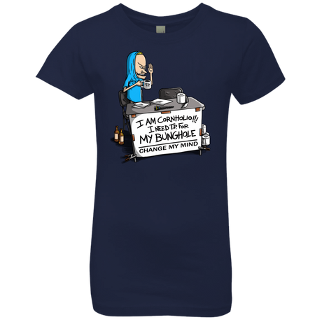 T-Shirts Midnight Navy / YXS Beavis Change My Mind Girls Premium T-Shirt