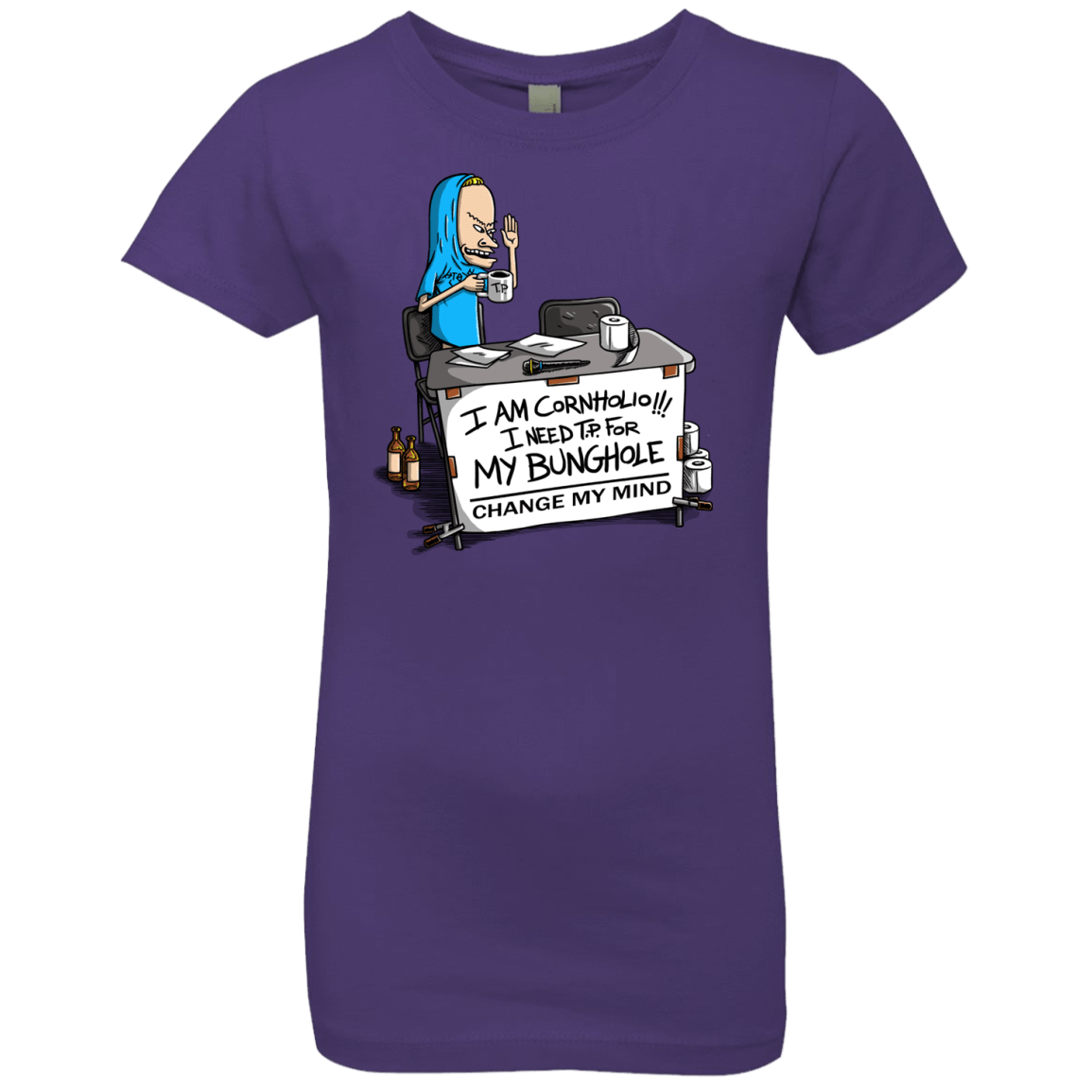 T-Shirts Purple Rush / YXS Beavis Change My Mind Girls Premium T-Shirt