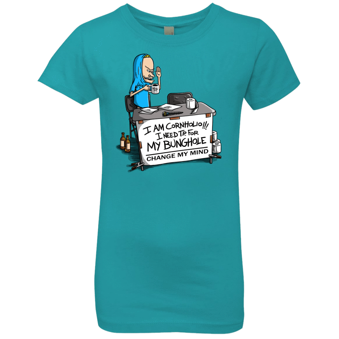 T-Shirts Tahiti Blue / YXS Beavis Change My Mind Girls Premium T-Shirt