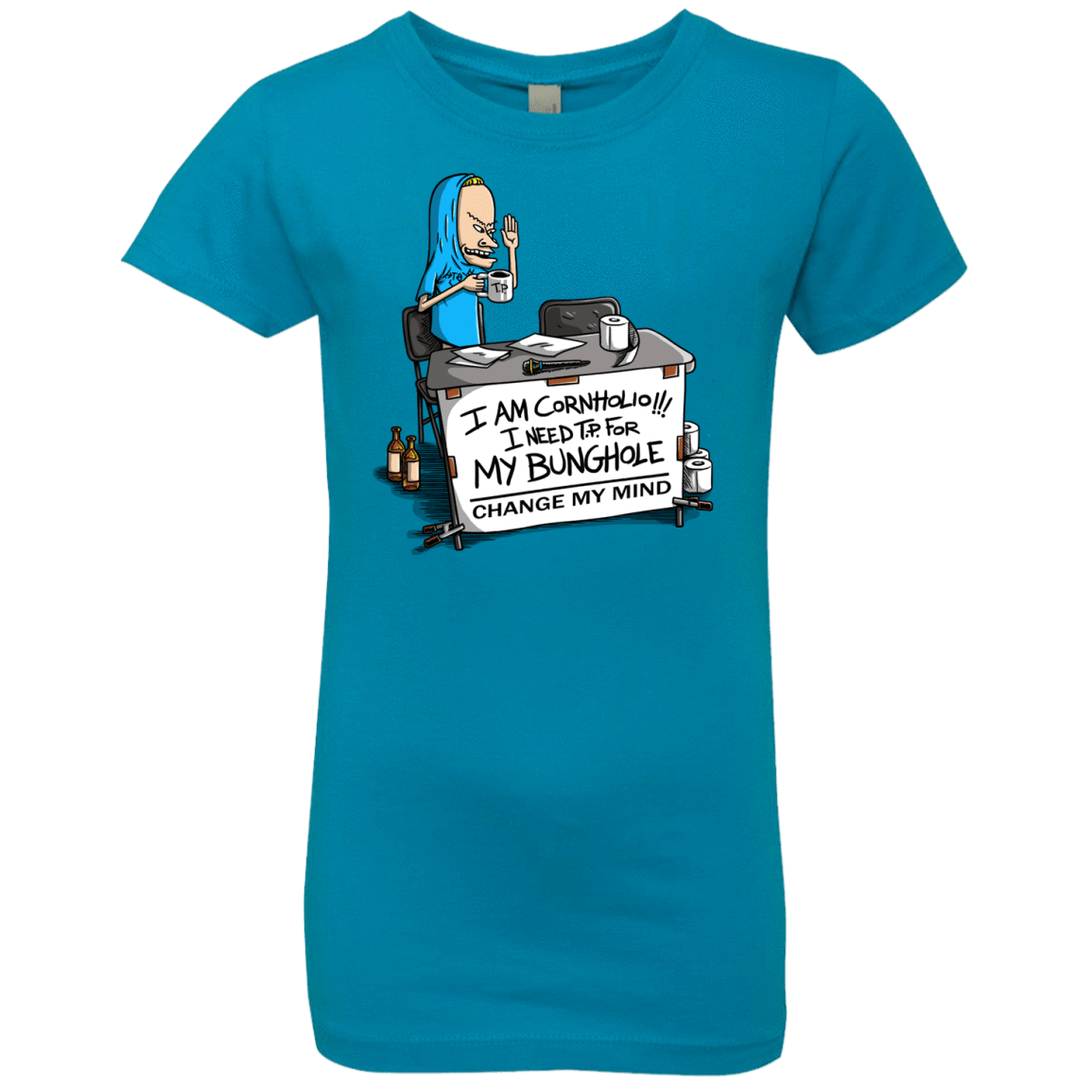 T-Shirts Turquoise / YXS Beavis Change My Mind Girls Premium T-Shirt