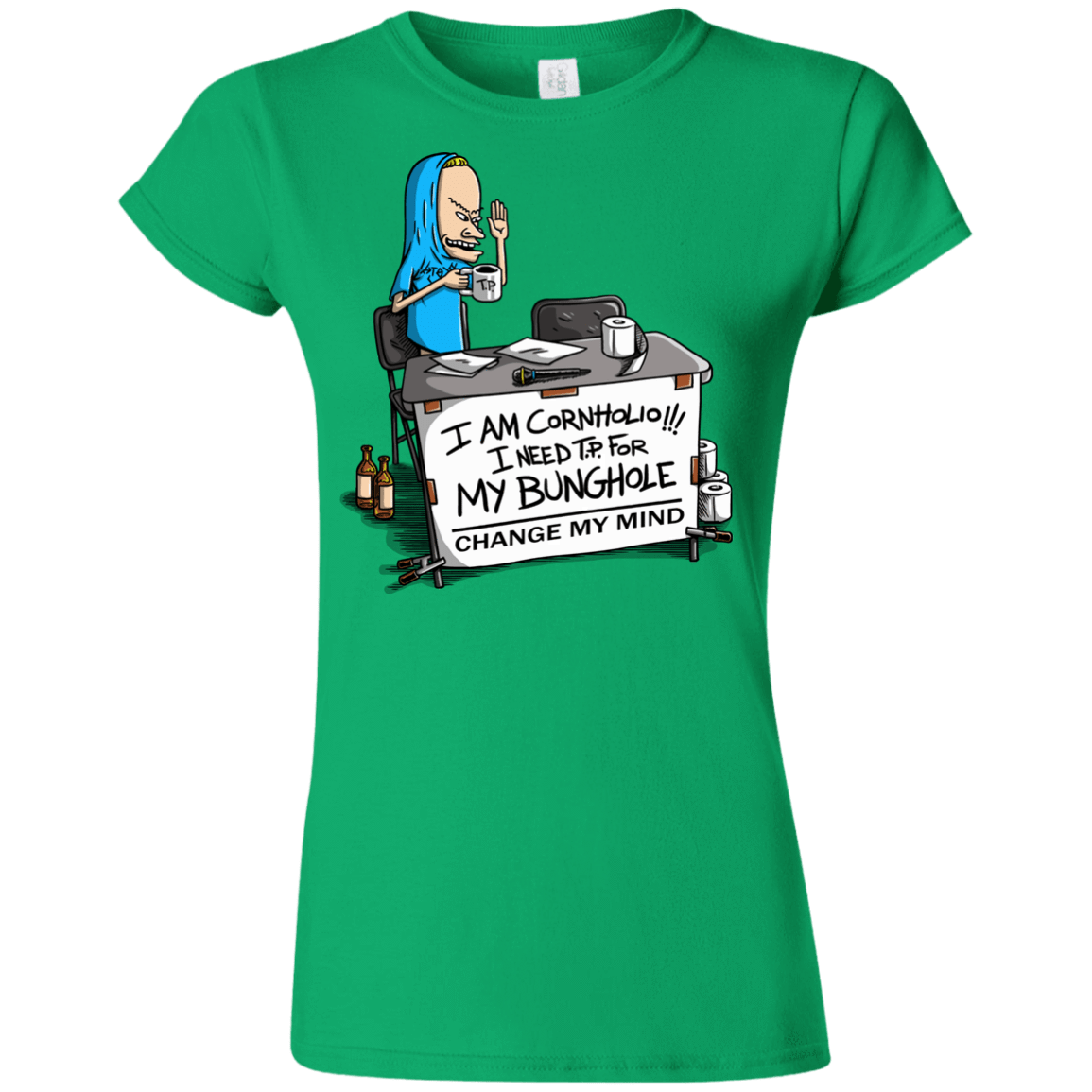 T-Shirts Irish Green / S Beavis Change My Mind Junior Slimmer-Fit T-Shirt