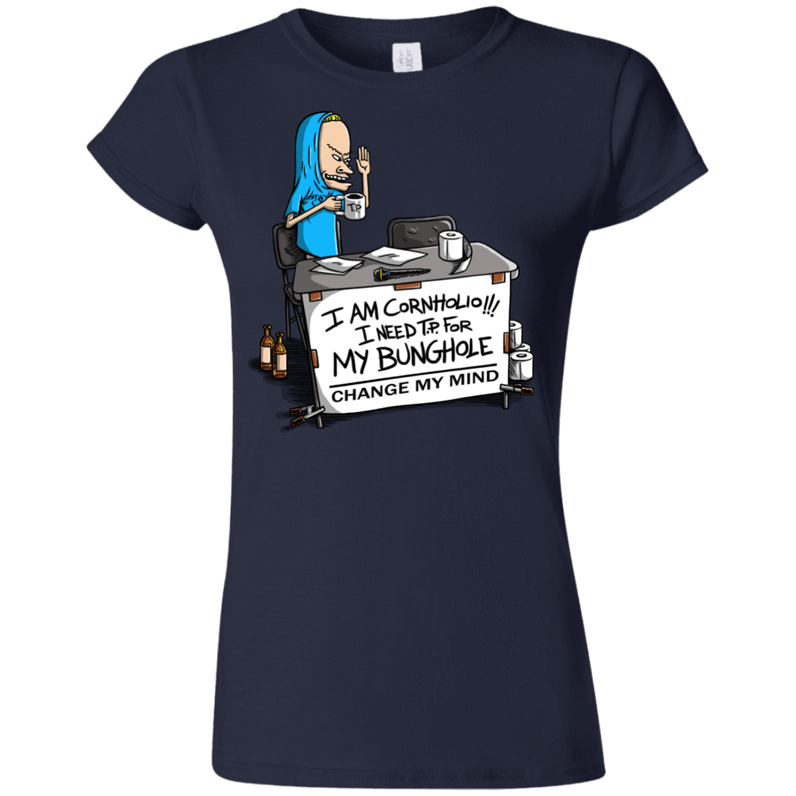 T-Shirts Navy / S Beavis Change My Mind Junior Slimmer-Fit T-Shirt