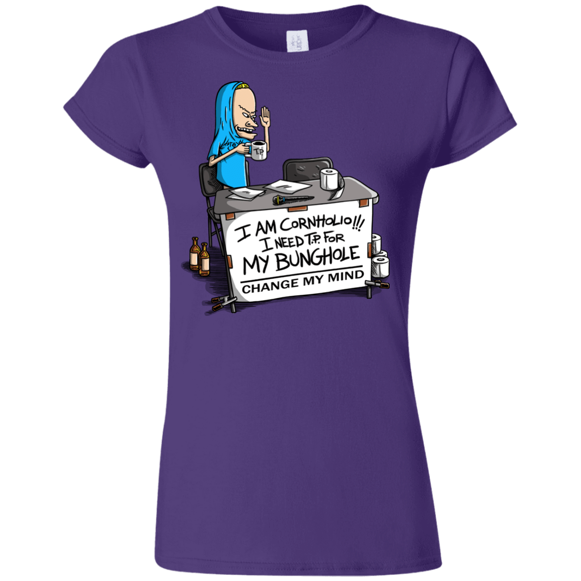 T-Shirts Purple / S Beavis Change My Mind Junior Slimmer-Fit T-Shirt