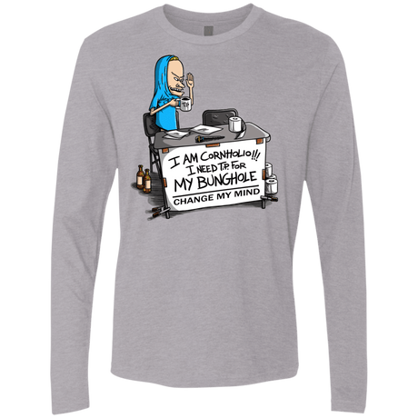 T-Shirts Heather Grey / S Beavis Change My Mind Men's Premium Long Sleeve
