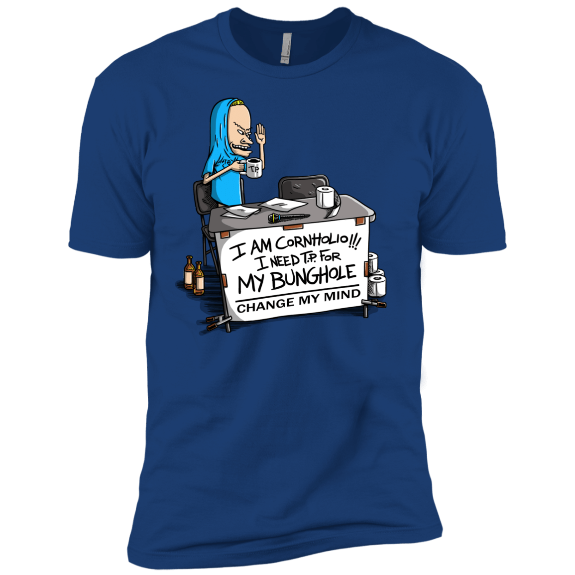 T-Shirts Royal / X-Small Beavis Change My Mind Men's Premium T-Shirt